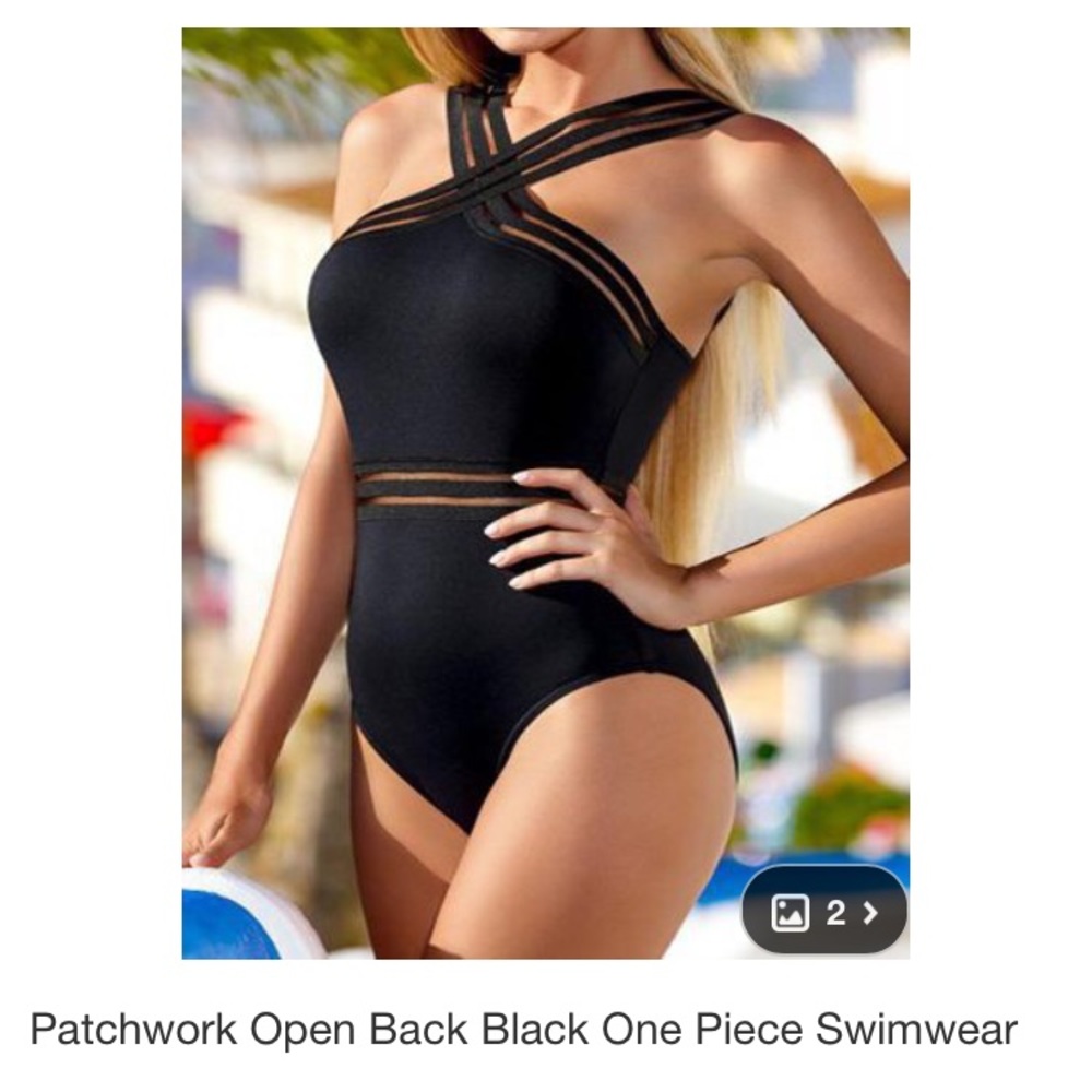 Sexy black one piece bathing suit
